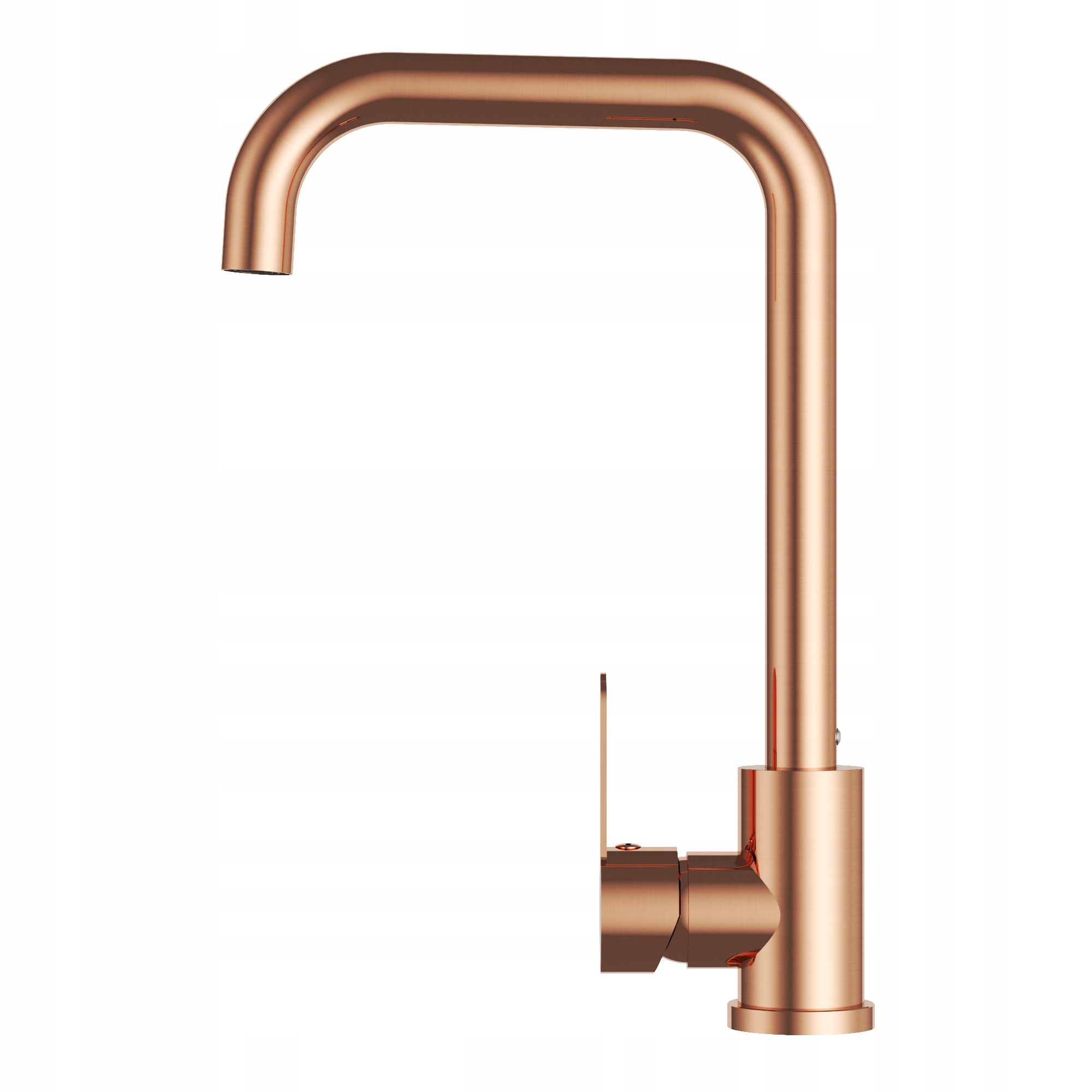 Kuchynská Batéria Steel Ružové Zlato Do Drezu Vysoký Zaoblený Kohútik