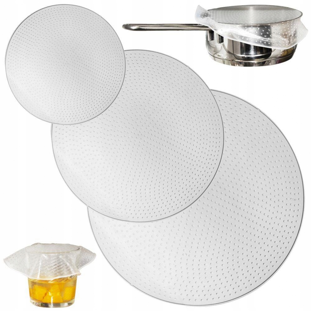 

Pokrywki Silikonowe Uniwersalne Do Żywności 3 szt.