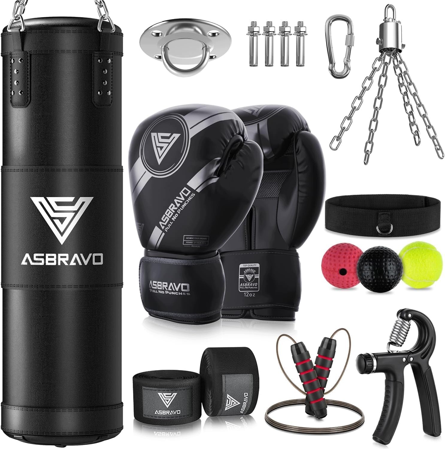 Worek treningowy bokserski 120 cm Pu zestaw 12 oz Mma Kickboxing