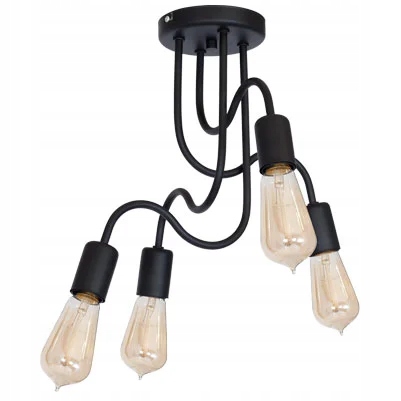 Stropní svítidlo industriální černá čtyřnásobná do předsíně Luminex