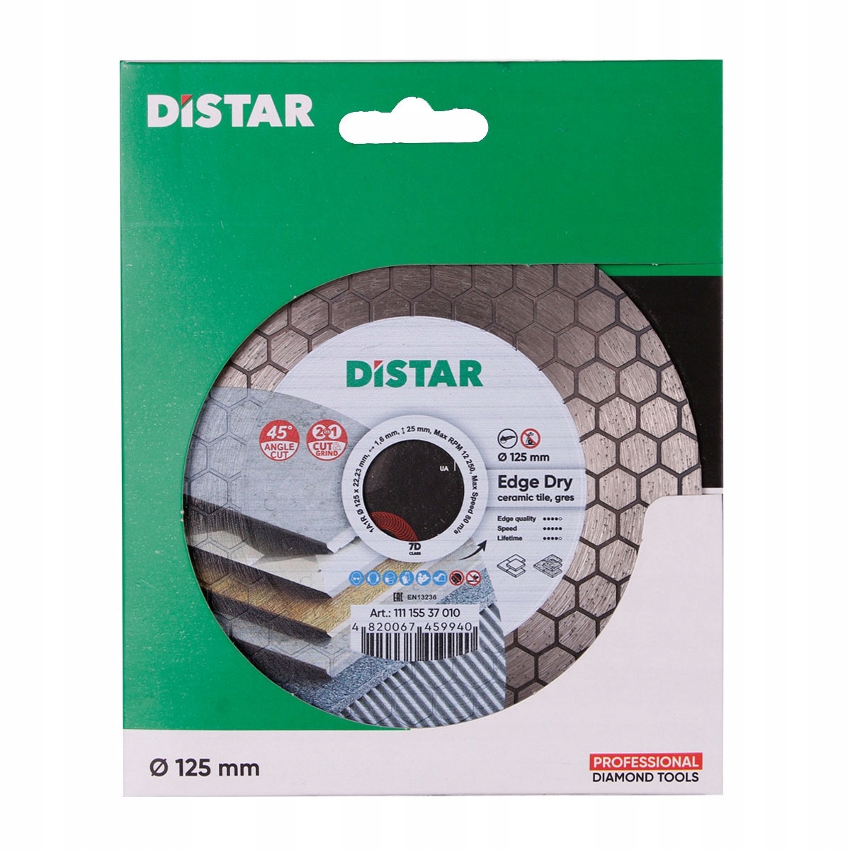 Kotouč Edge Dry Max 125 mm Distar, řezání 45st.