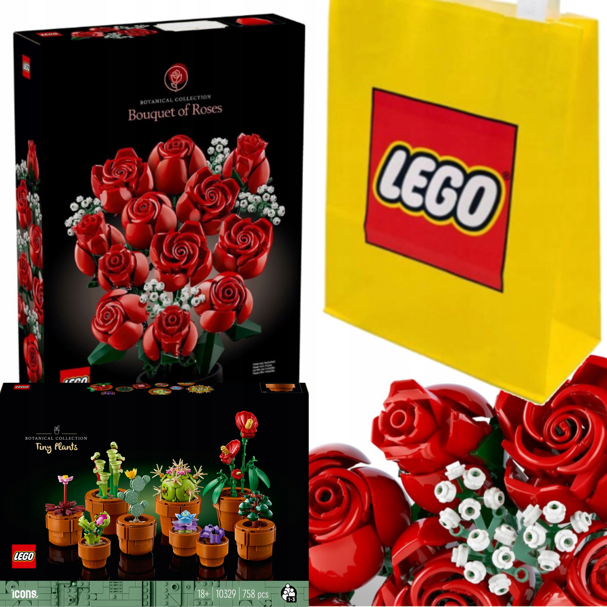 Lego Kytice Růží 10328 Valentýnský dárek Pro Ni Růžové Ikony Taška 10329