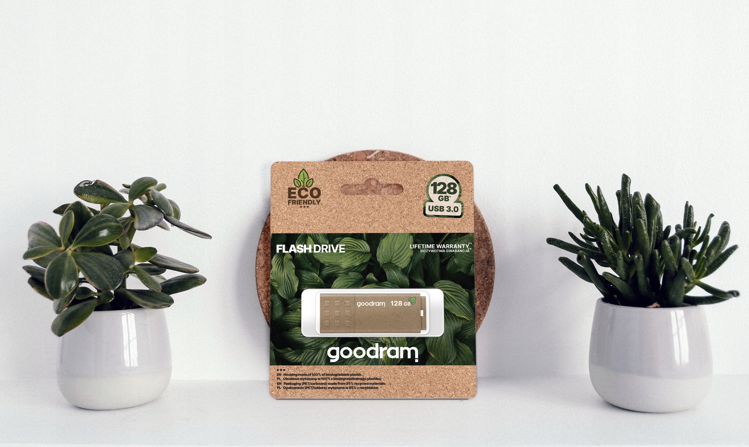 Pendrive GOODRAM 128GB UME3 ECO FRIENDLY USB 3.2 Maksymalna prędkość zapisu 20 MB/s