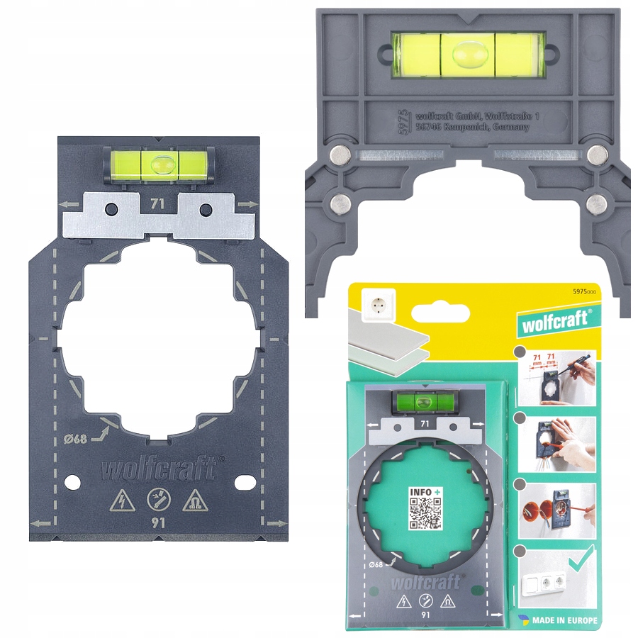 

Wolfcraft Szablon do montażu gniazdek włączników