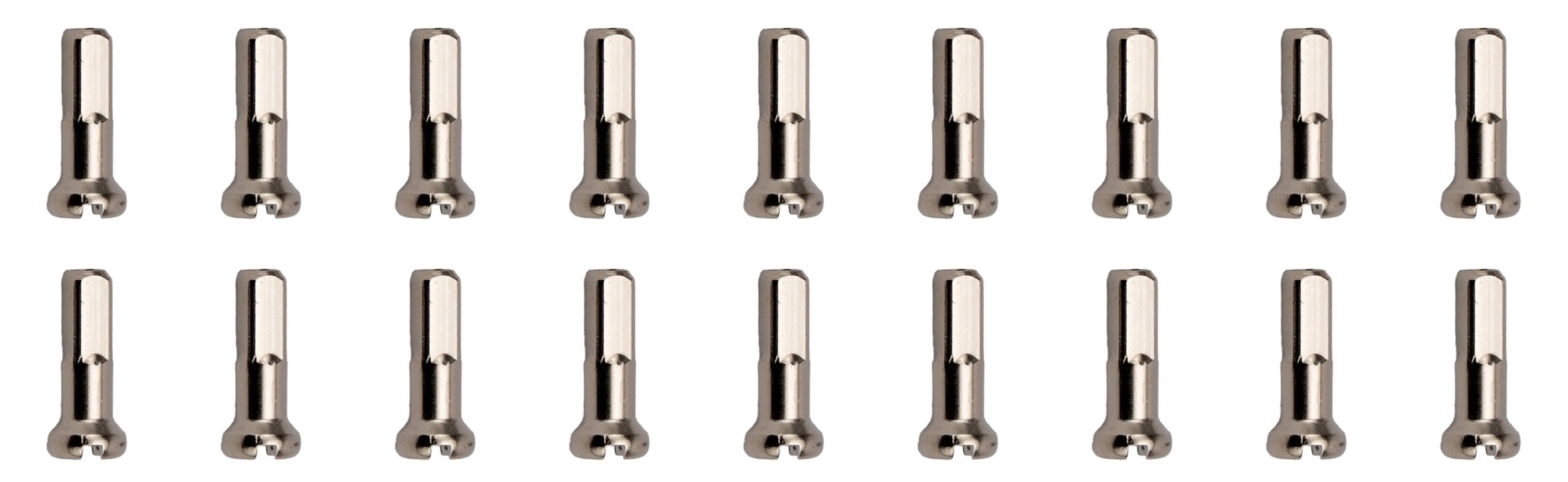Nyple mosiężne cnSpoke 13 mm nypel 2,6 mm srebrny 18 sztuk ebike
