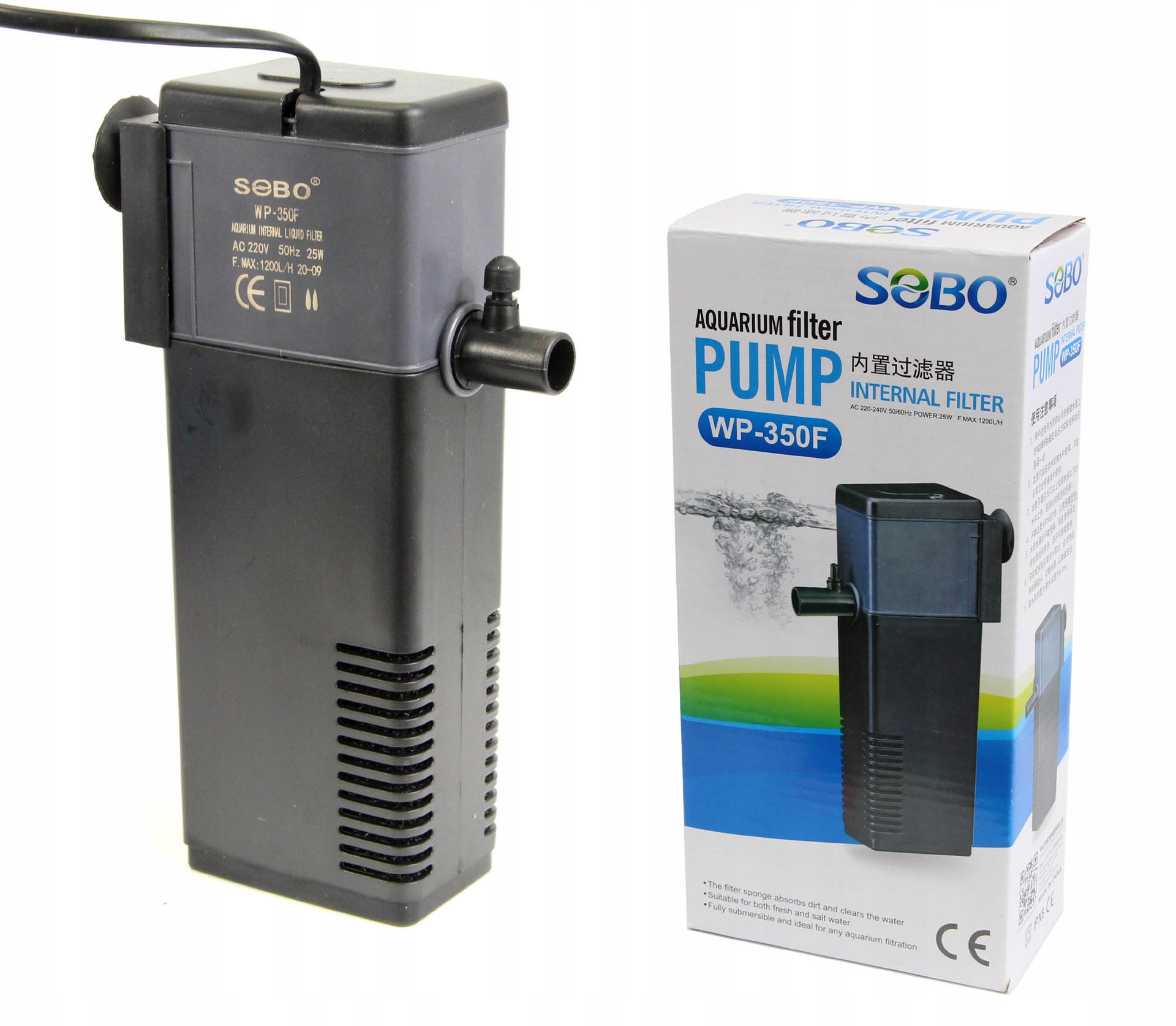 

Sobo WP-350F Filtr 1200l/h Do Akwarium 120L-300L