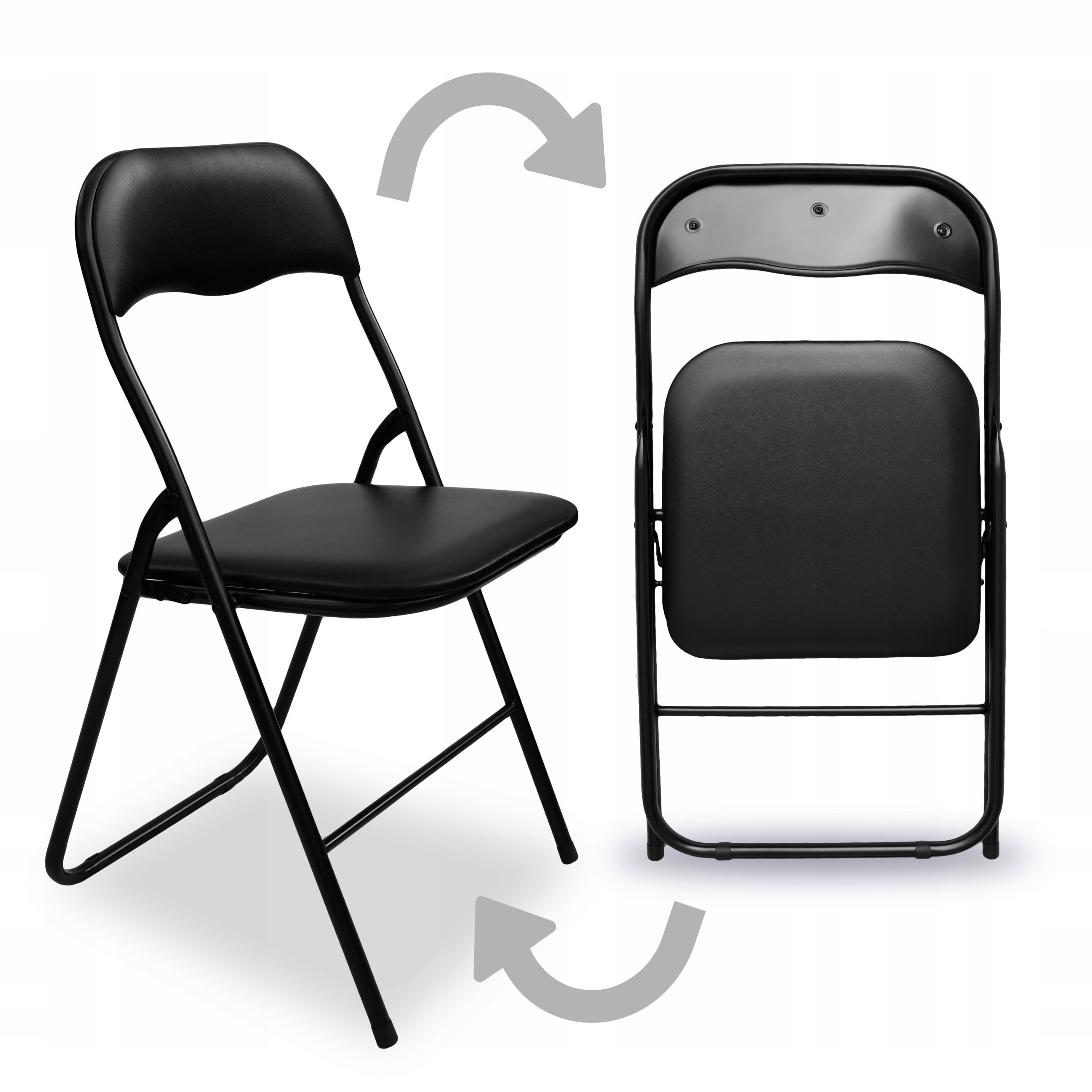 Skladacia Rozkladacia Záhradná Cateringová Kancelárska Stolička, Čierna