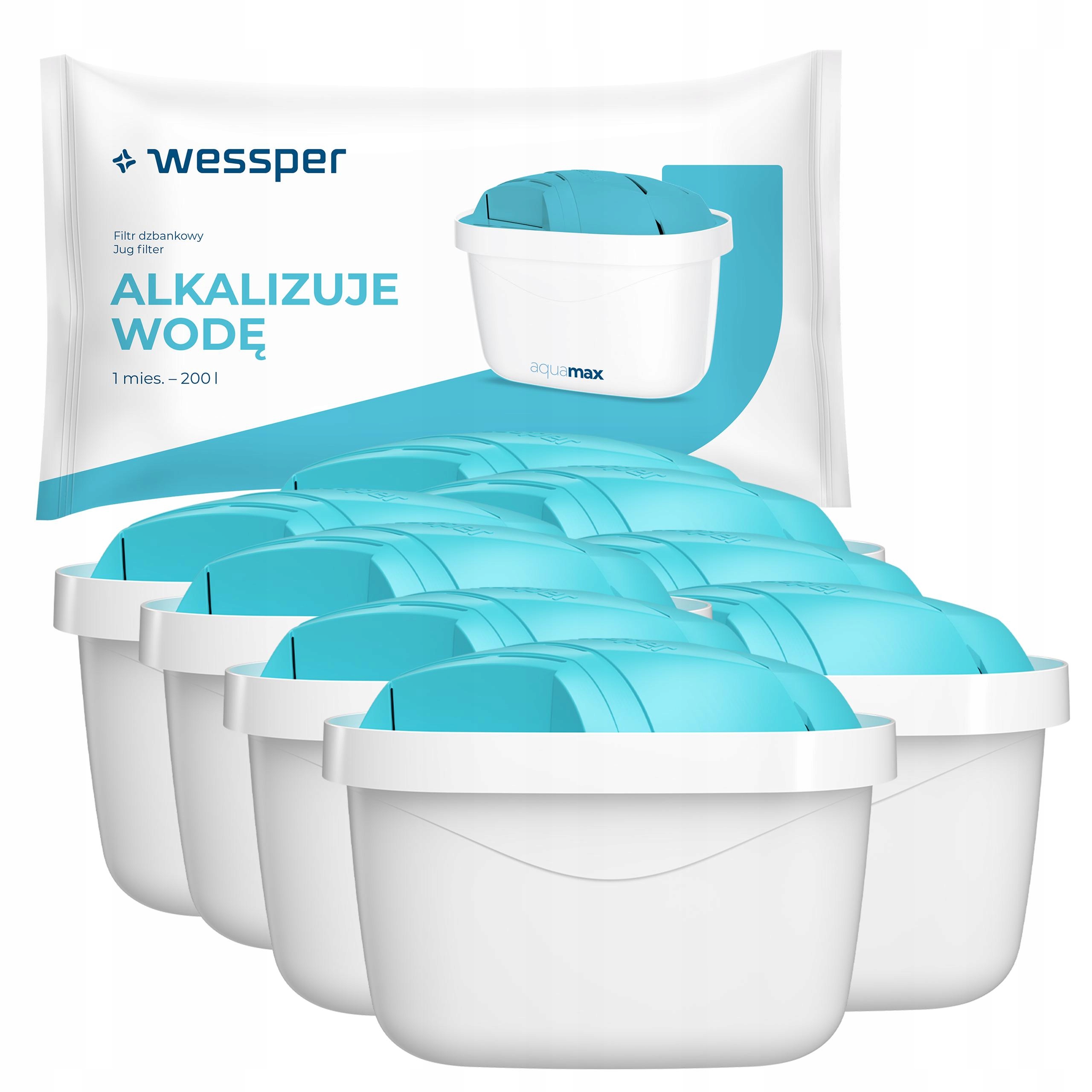 Wessper alkalický vodní filtr – náplň do konvice Brita – alkalická voda 8x