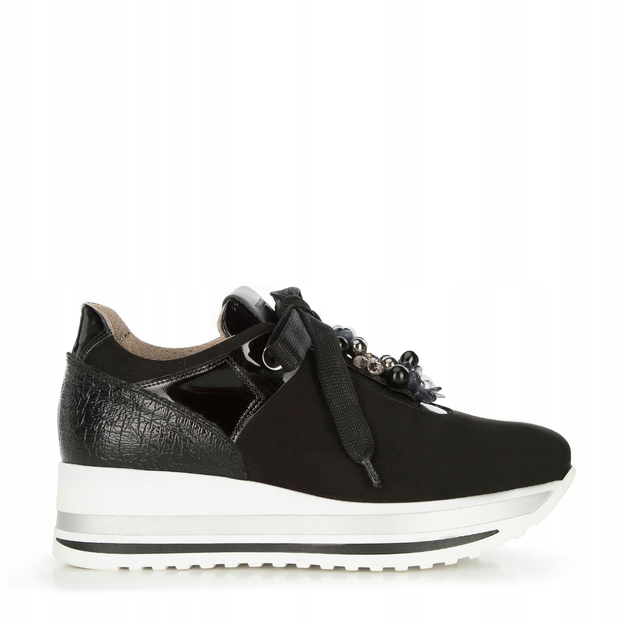 Wittchen damskie sneakersy z ozdobami czarne