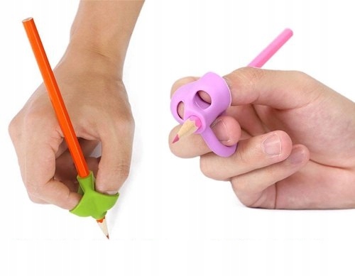 NAKŁADKA DO NAUKI PISANIA NA OŁÓWEK DŁUGOPIS PALEC KORYGUJĄCA PALCE GUMOWA Kolor Odcienie niebieskiego