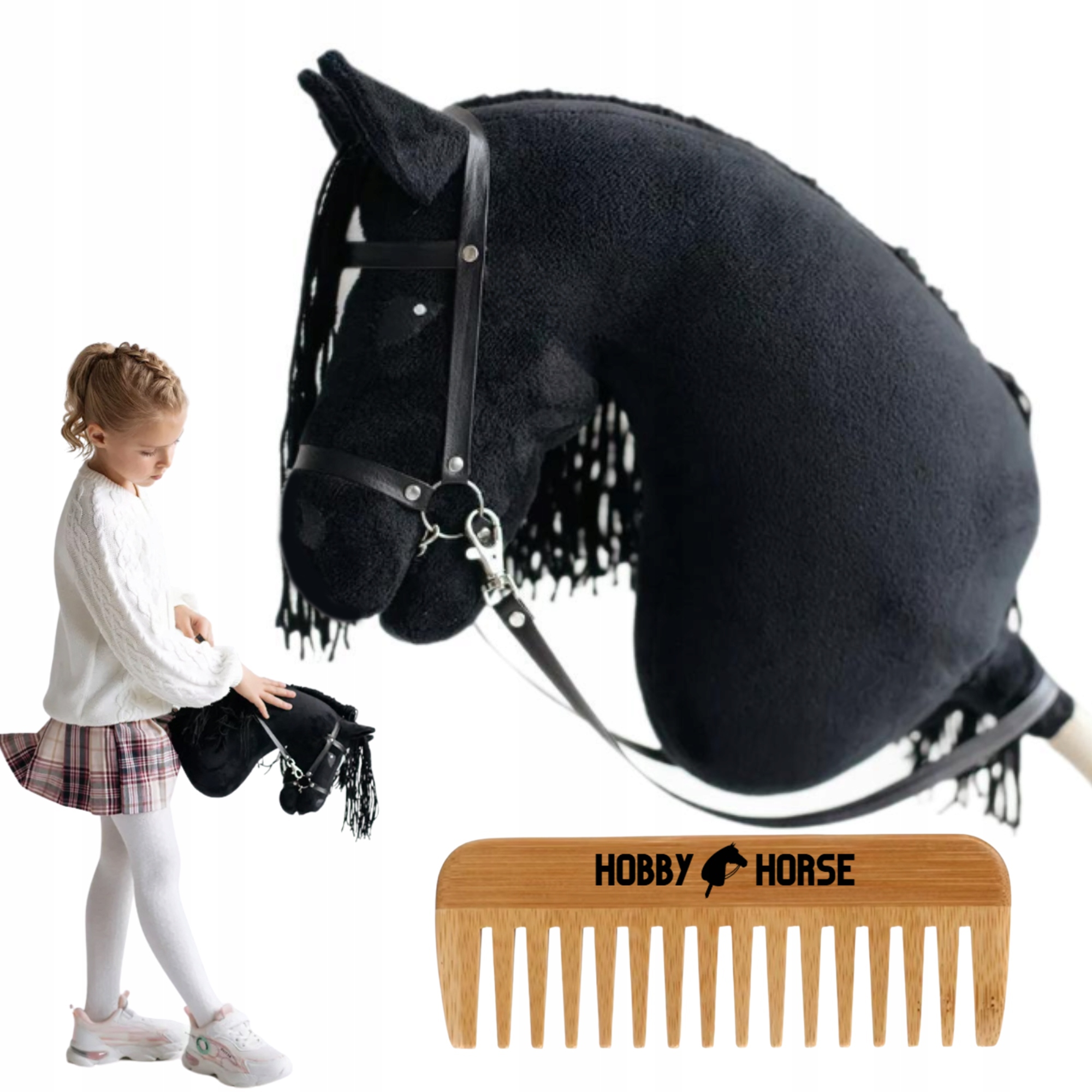 Hobby Horse Kůň Na Tyči A3 Hlava Koně S Hřívou Dárek Hřeben