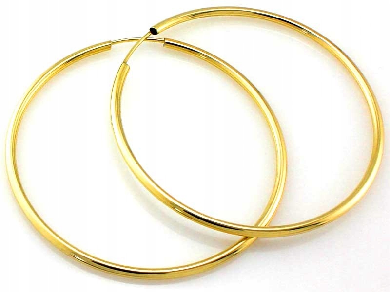 Náušnice Zlaté Pro Ženu 585 velké šaržírové kolečka 70 mm pro den žen