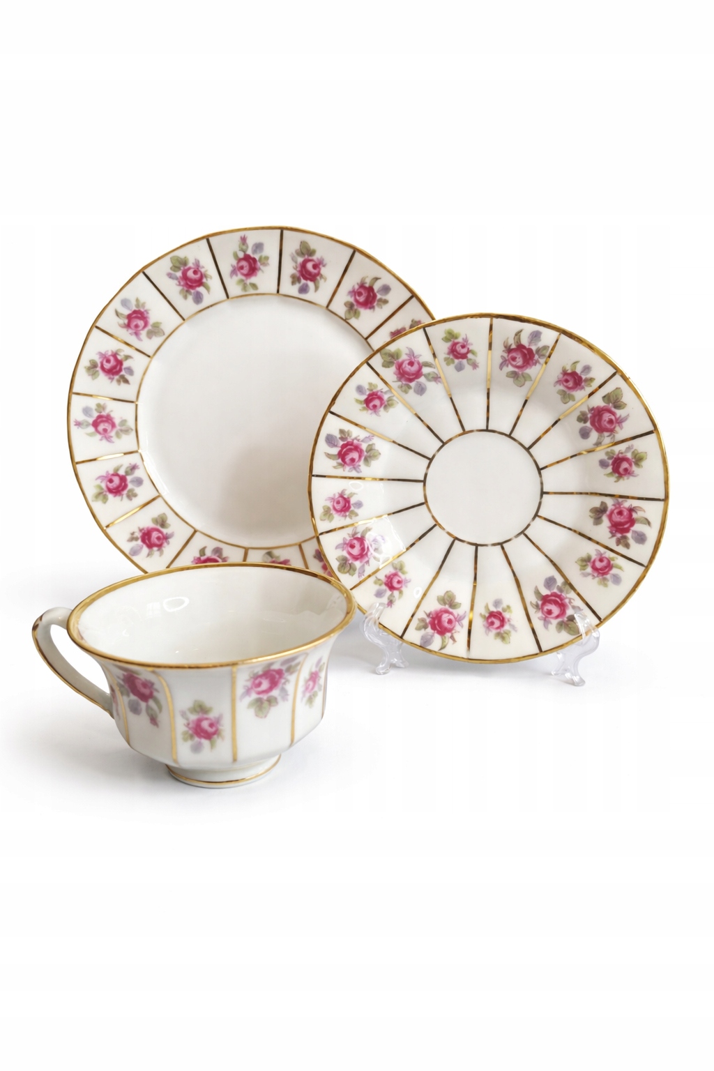 Fürstenberg Grecque Moosrose lata 20. filiżanka + talerzyk