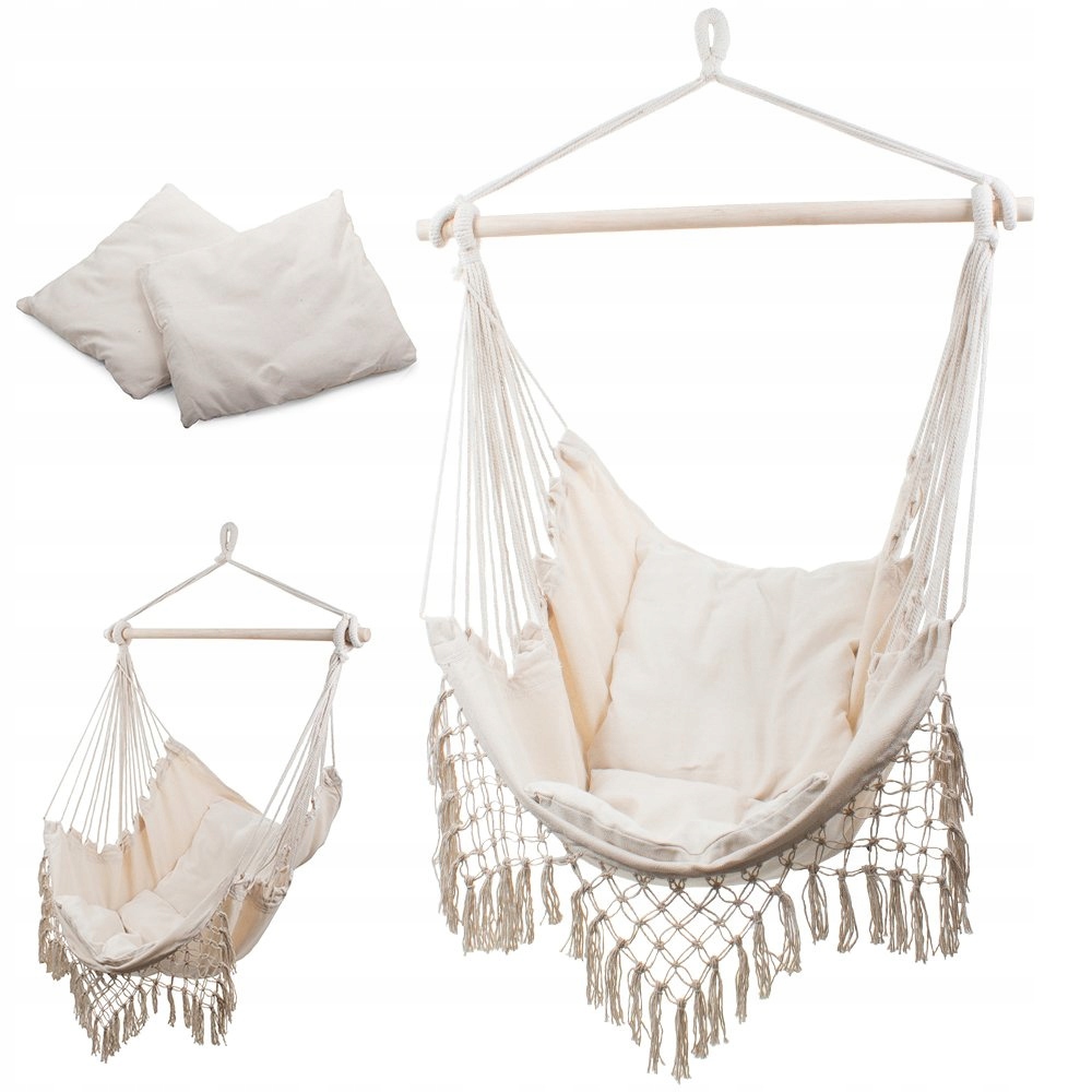 Houpací síť brazilské závěsné křeslo s polštáři houpačka