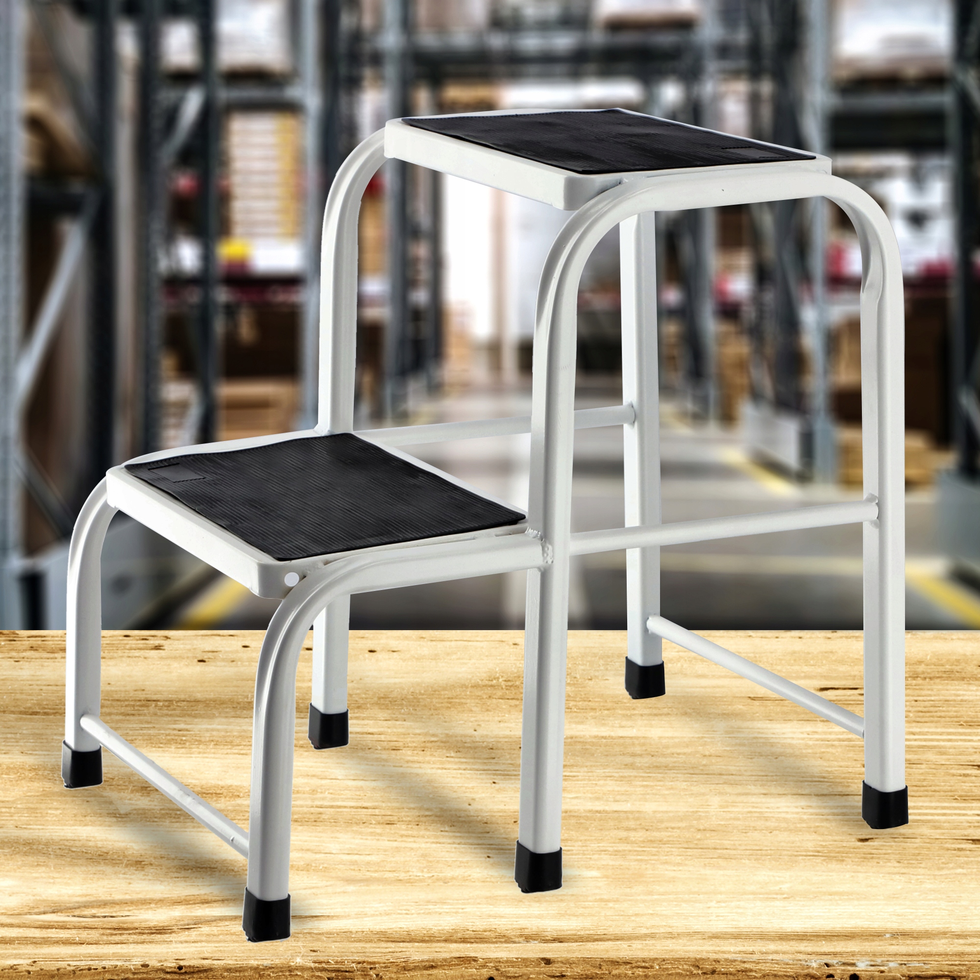 TABORET PODEST SCHODKI SOLIDNY METALOWY DRABINKA ZE SCHODKIEM 150kg Wysokość mebla 46 cm