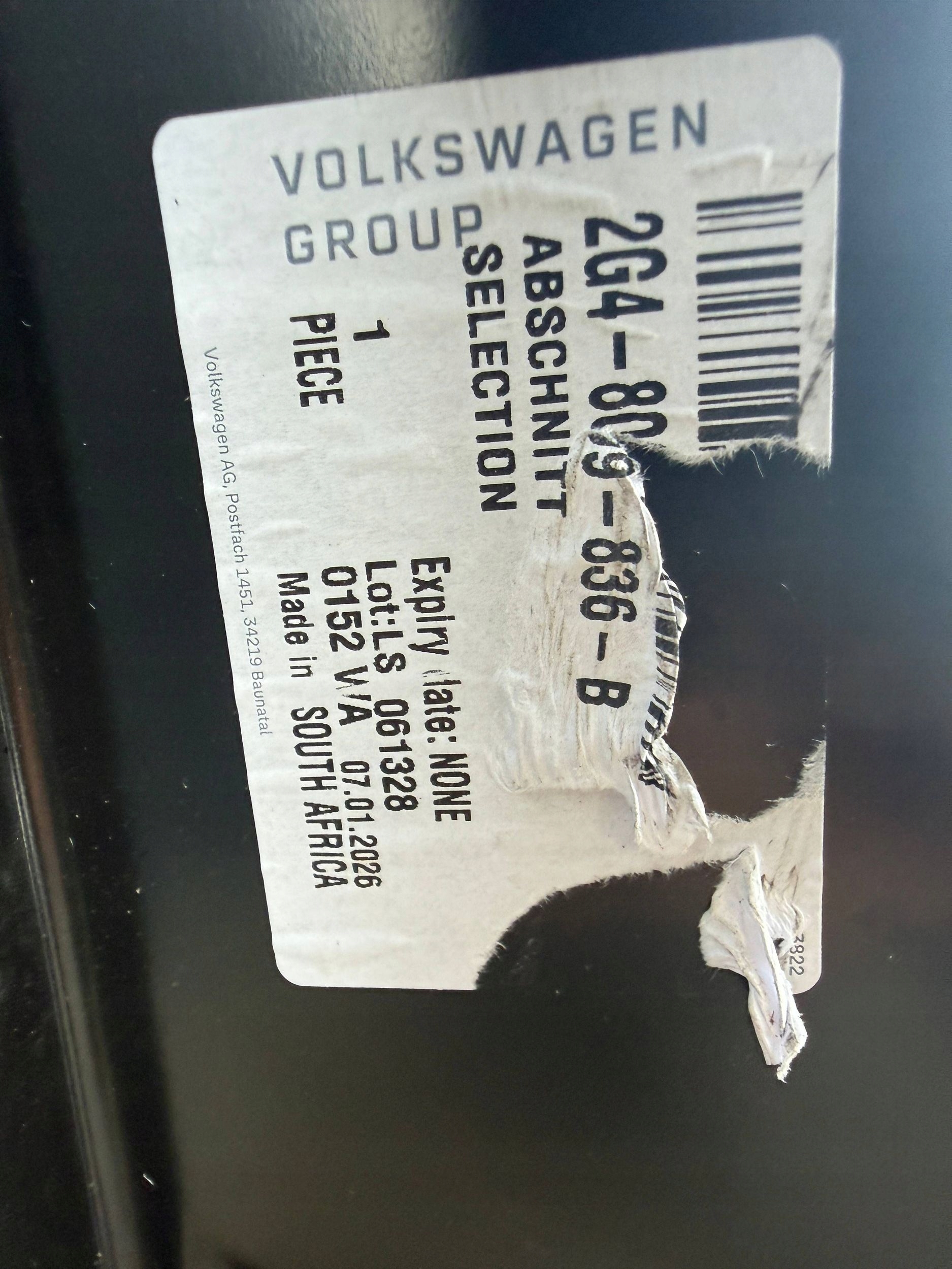 Vw Polo 2G side right pillar front front