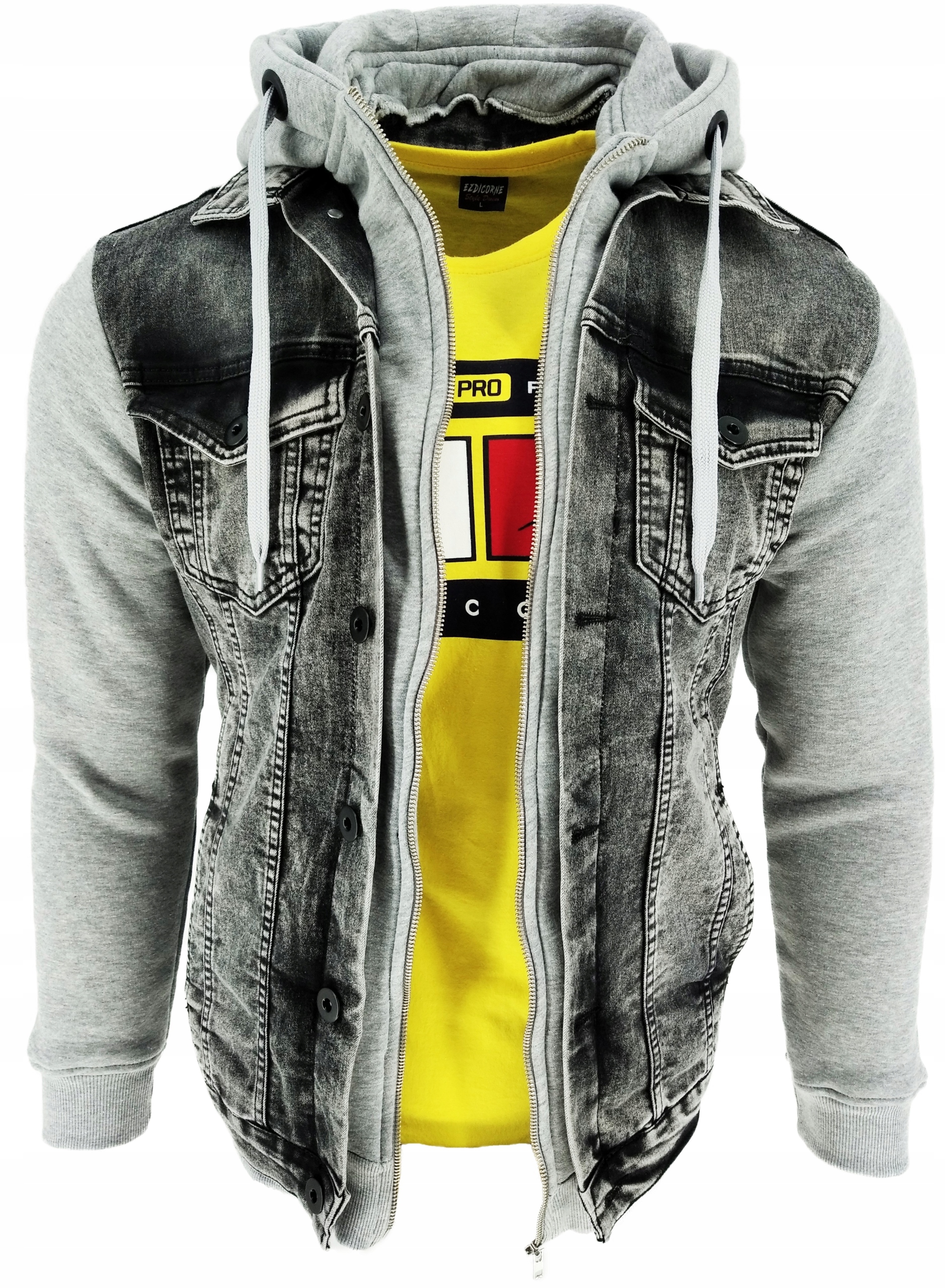 BLUZA MĘSKA KURTKA TURECKA JEANSOWA SZARA M