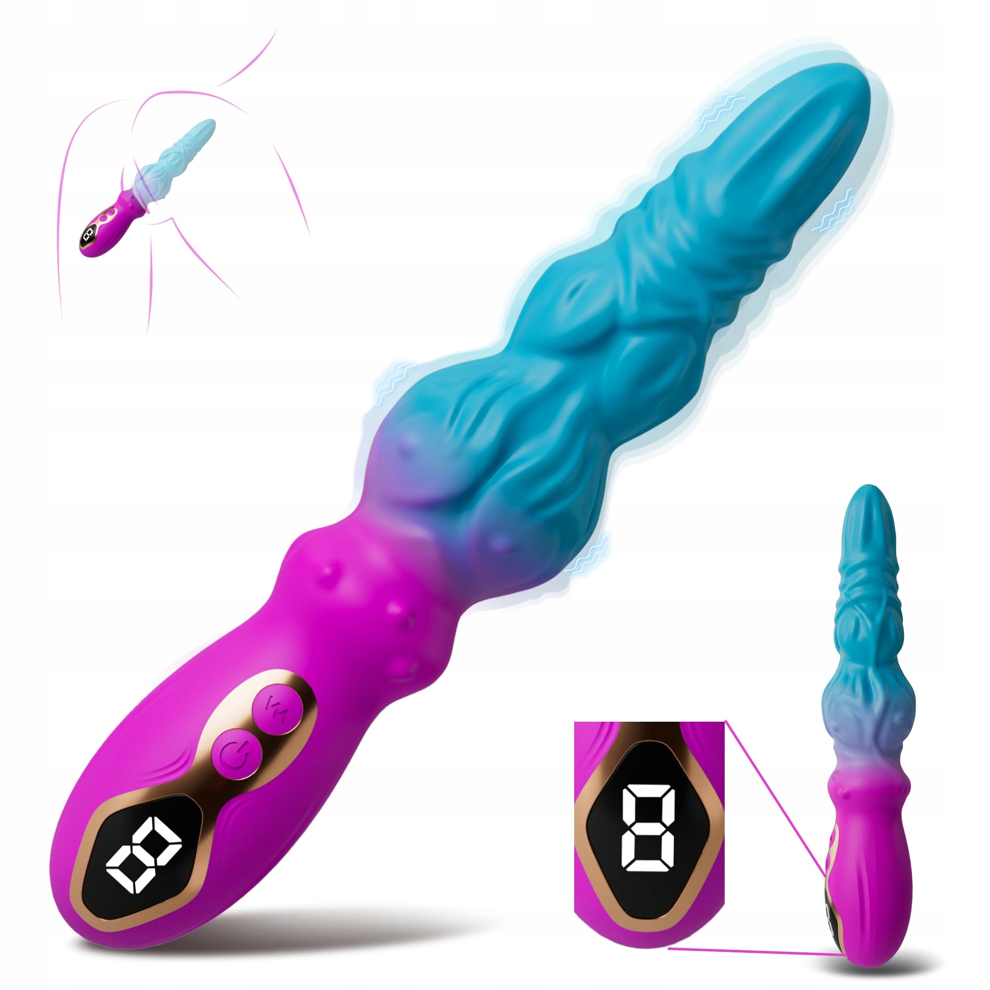 MONSTER Wibrator Dildo 24cm Dla Kobiet i Mężczyzn Stymulacja G i Prostaty — miniatura 7