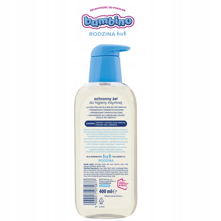 Żel do higieny intymnej BAMBINO RODZINA Żurawina Marka Bambino