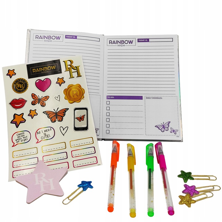 Rainbow High Pamiętnik notatnik A4 MGA z dodatkami Marka MGA