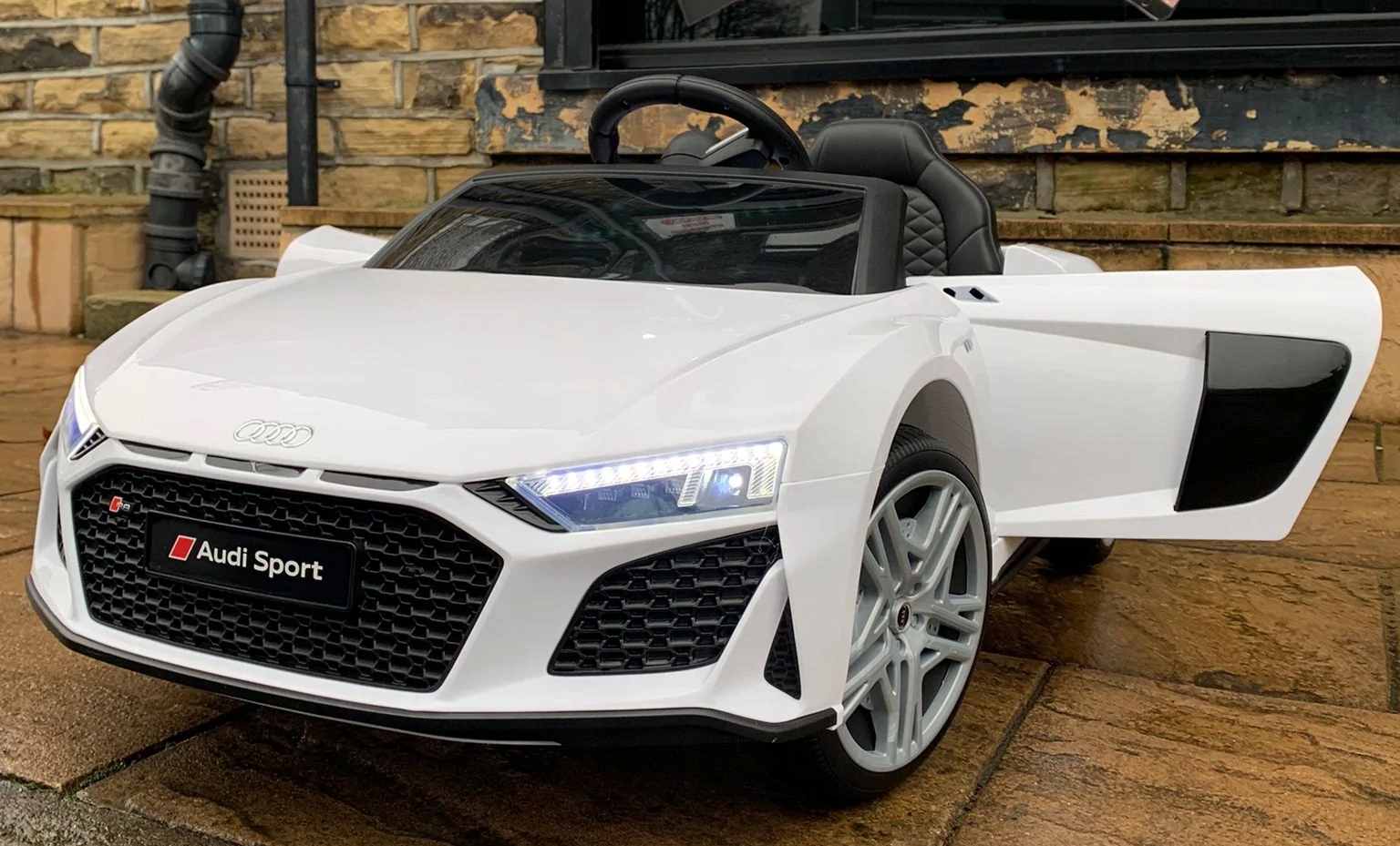 Audi R8 Spyder elektrinis eko odos sėdynė nuotolinio valdymo pultas automobilis minkšti EVA ratai automobilis elektrinis automobilis vaikams