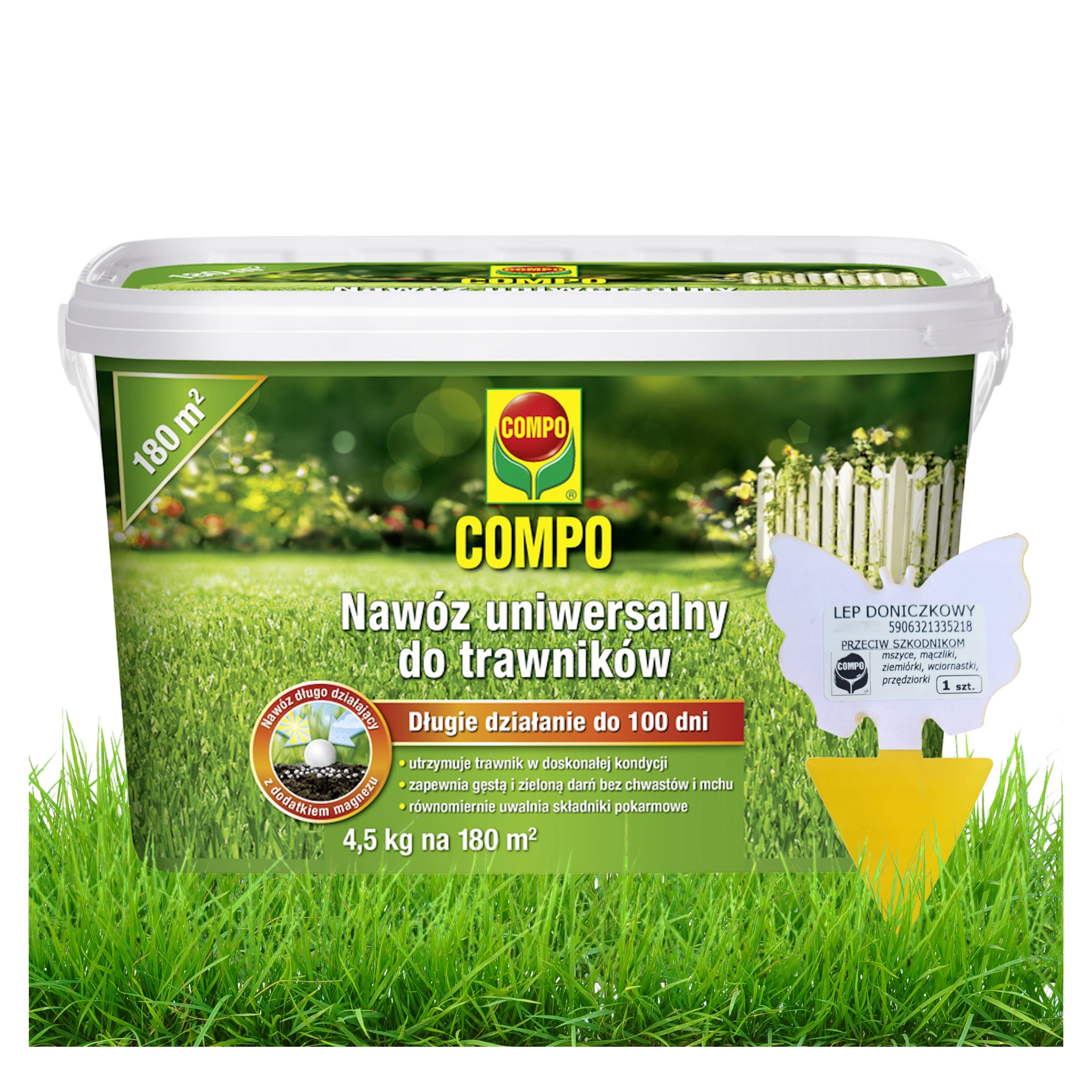 Nawóz do Trawy Wiosenny Letni Trawnika na Mech Chwasty 4,5kg Compo