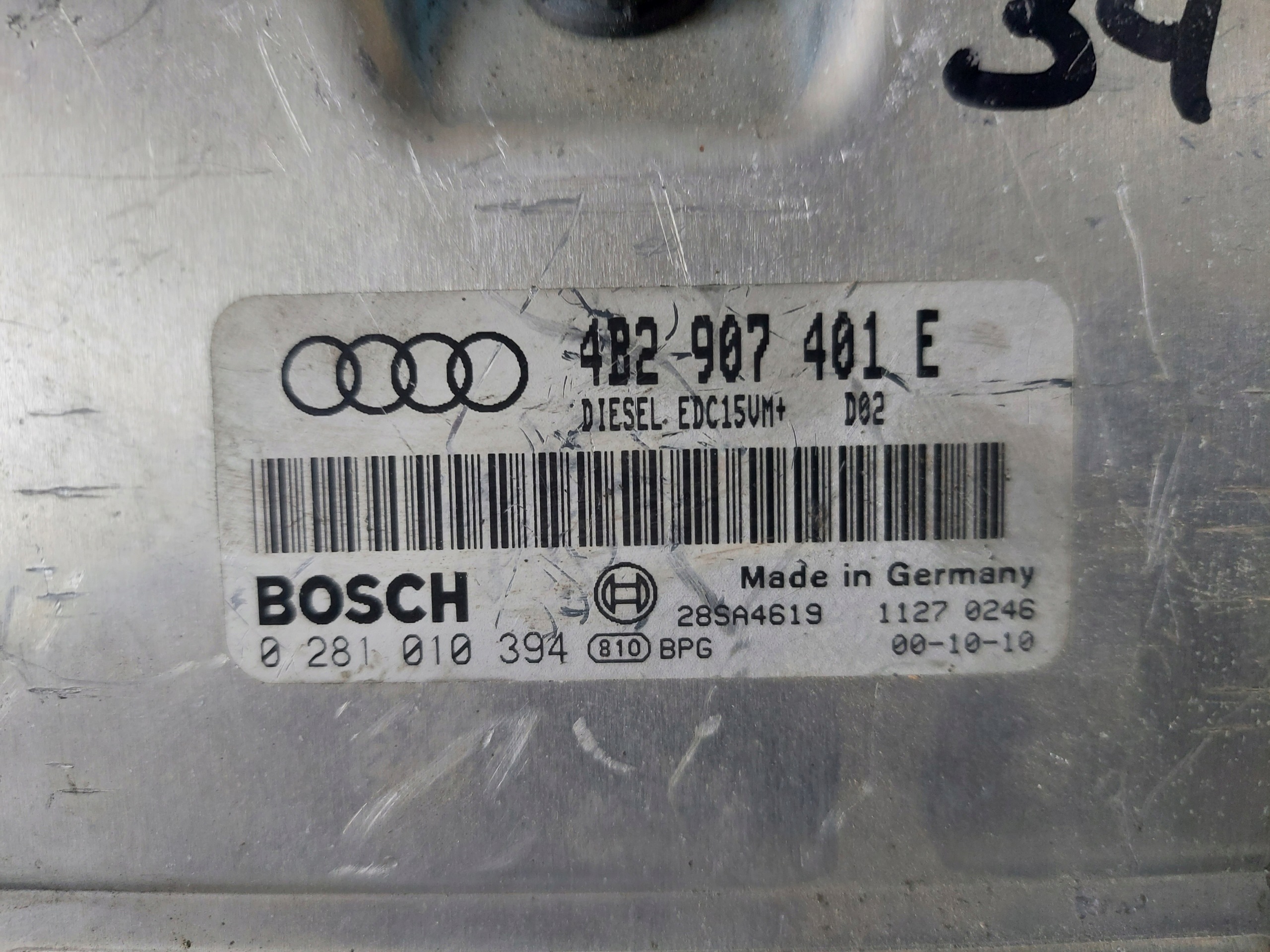 A6 C5 2.5 TDI 4B2907401E unité de commande électronique uce moteur