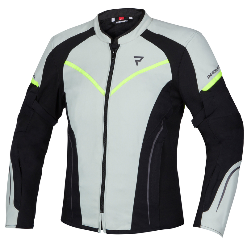 Dámska Textilná Motocyklová Bunda Rebelhorn Luna Black Ice Fluo Yellow Wx