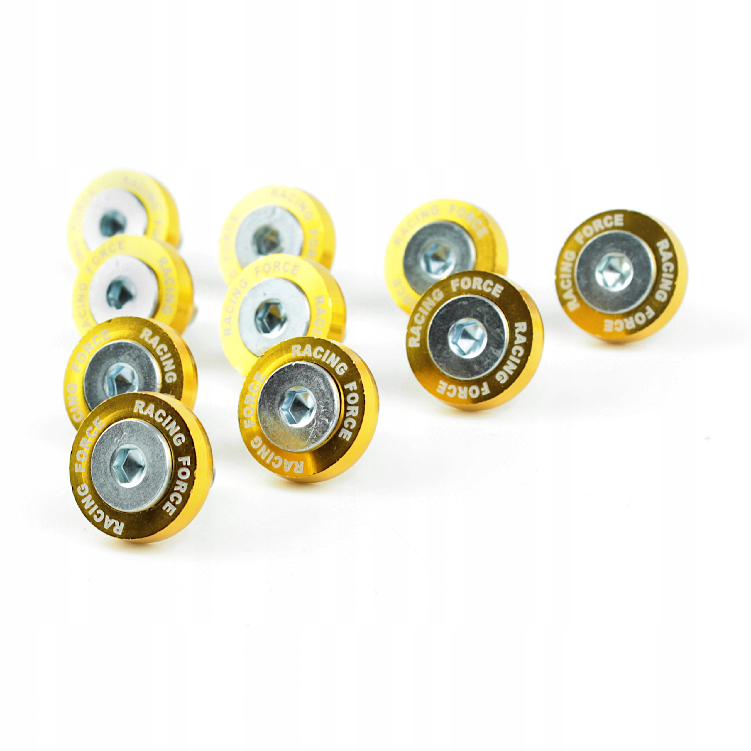 Podkładki anodowane ozdobne ZŁOTE + śruby M6