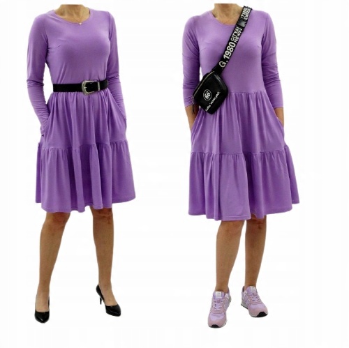 

Sukienka Lawenda Fiolet Boho Falbany r44 (34-56)