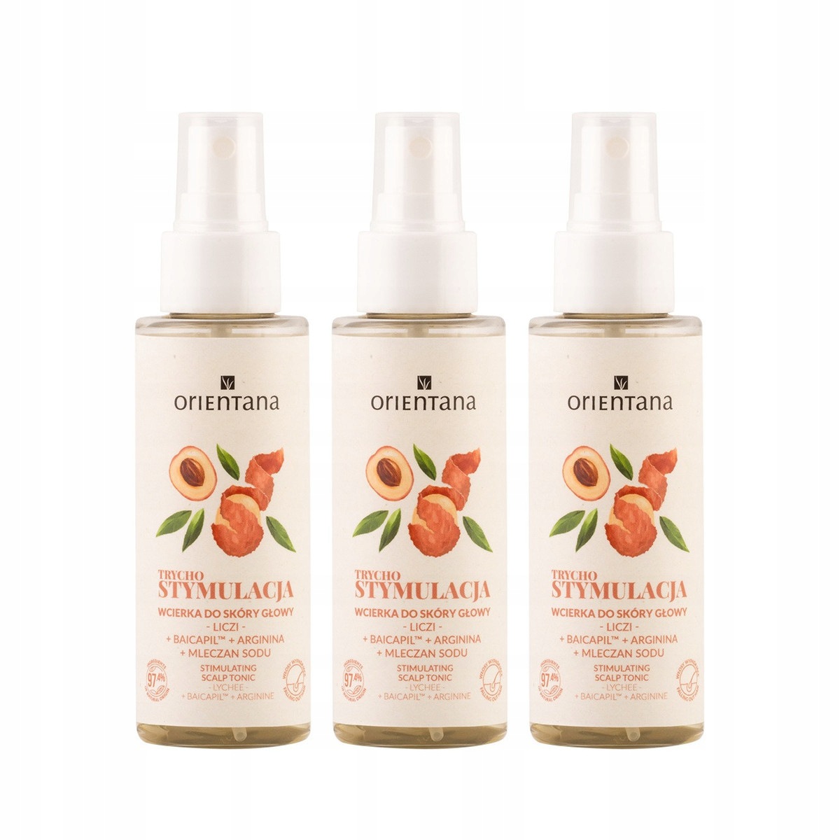 Zestaw 3x Orientana Wcierka Trycho Stymulacja Liczi Baicapil Arginina 100ml