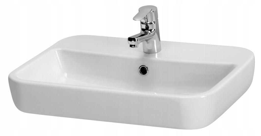 Umyvadlo Caspia čtverec 60 s přepadem (K11-0095) /pa/