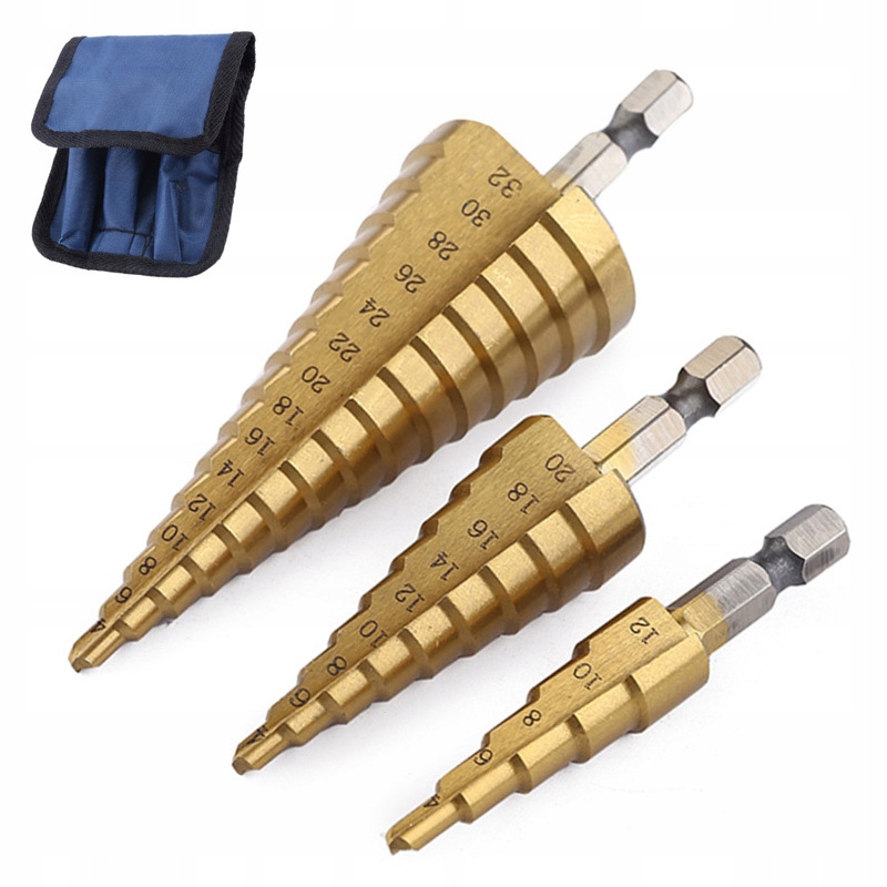 

Zestaw Wierteł Wiertła Stożkowe Do Metalu 4-32MM