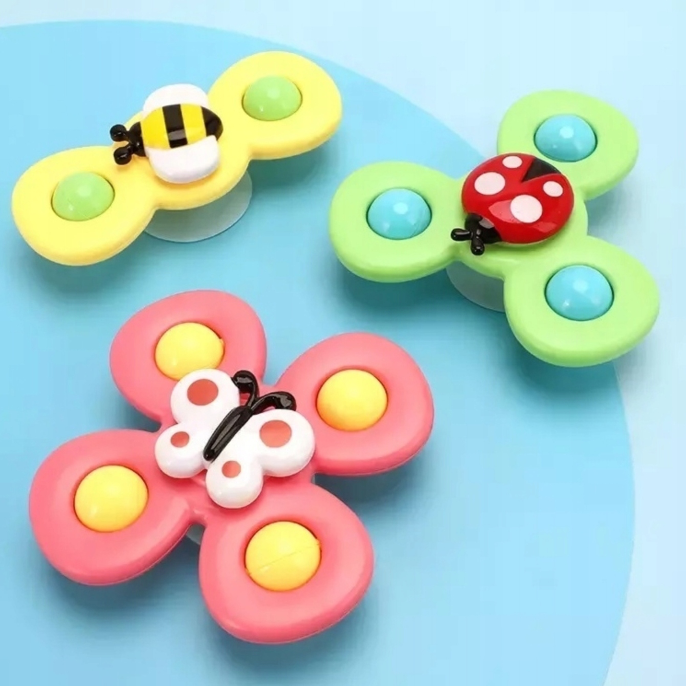 Fidget Spinner z przyssawką , Sensoryczna zabawka do Kąpieli - Owady 3 szt Rodzaj Fidget Spinner
