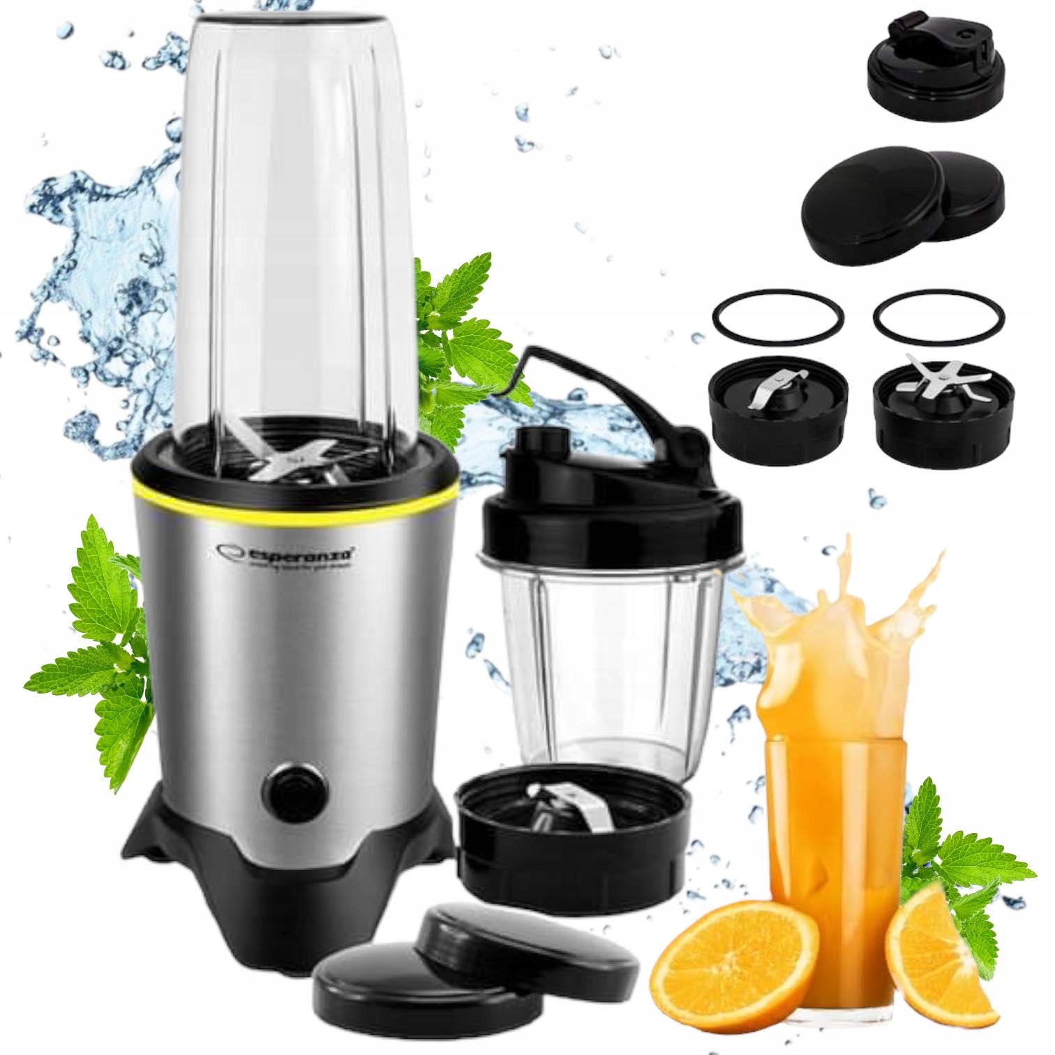 Stolní Mixér Na Smoothie Koktejly Drcení Ledu 1000W 2 Šálky