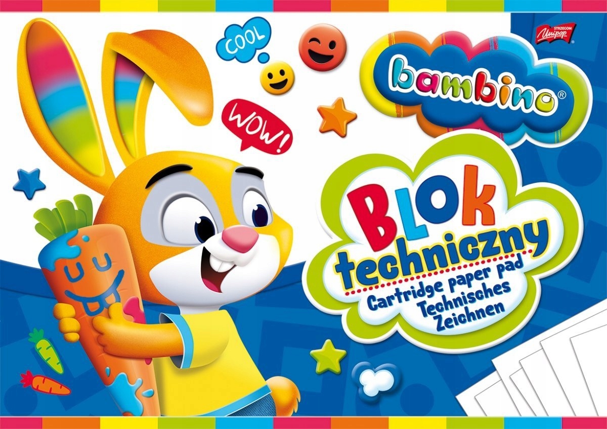 BLOK TECHNICZNY A4 BAMBINO BIAŁY 10 kartek 180g/m2