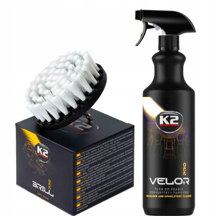 Zestaw K2 do podsufitki i tapicerki – Velor Pro 1L szczotka Brill Pro