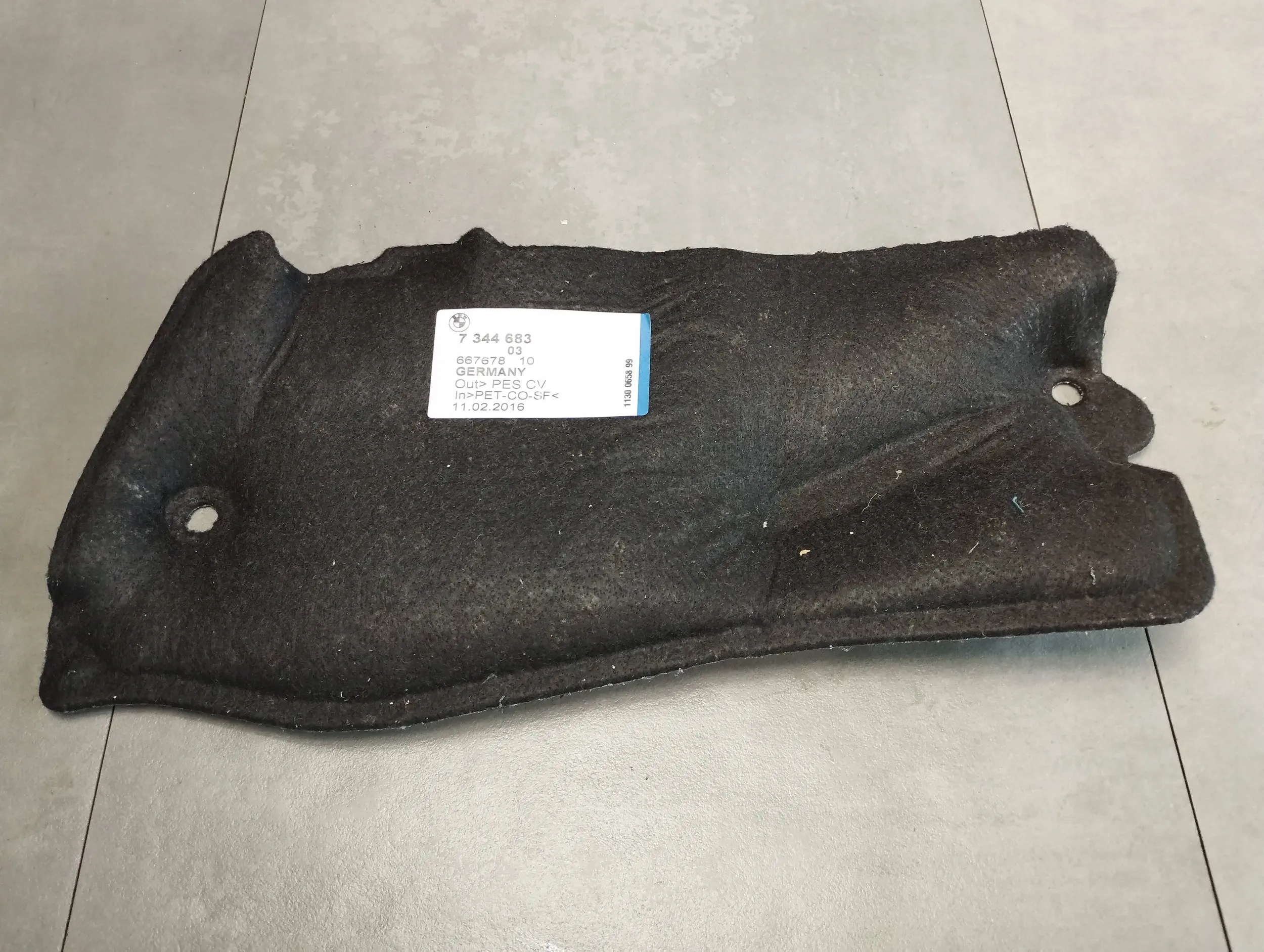 BMW 7 G11 soundproofing boot 7344683