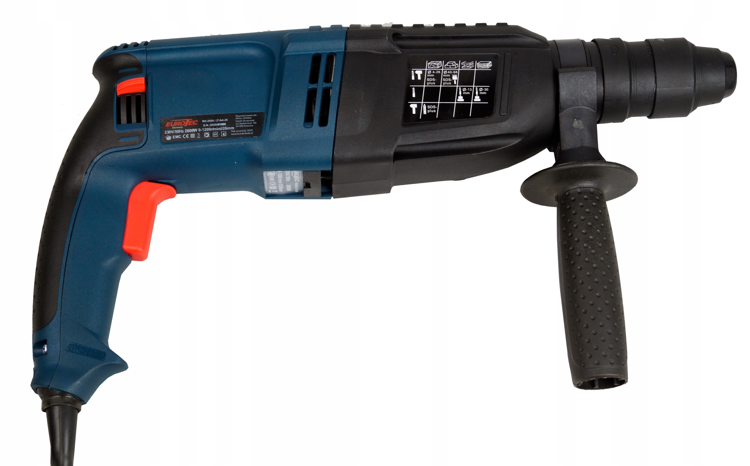 MŁOTOWIERTARKA WIERTARKA MŁOT UDAROWY SDS+ EUROTEC Kod producenta WIMA