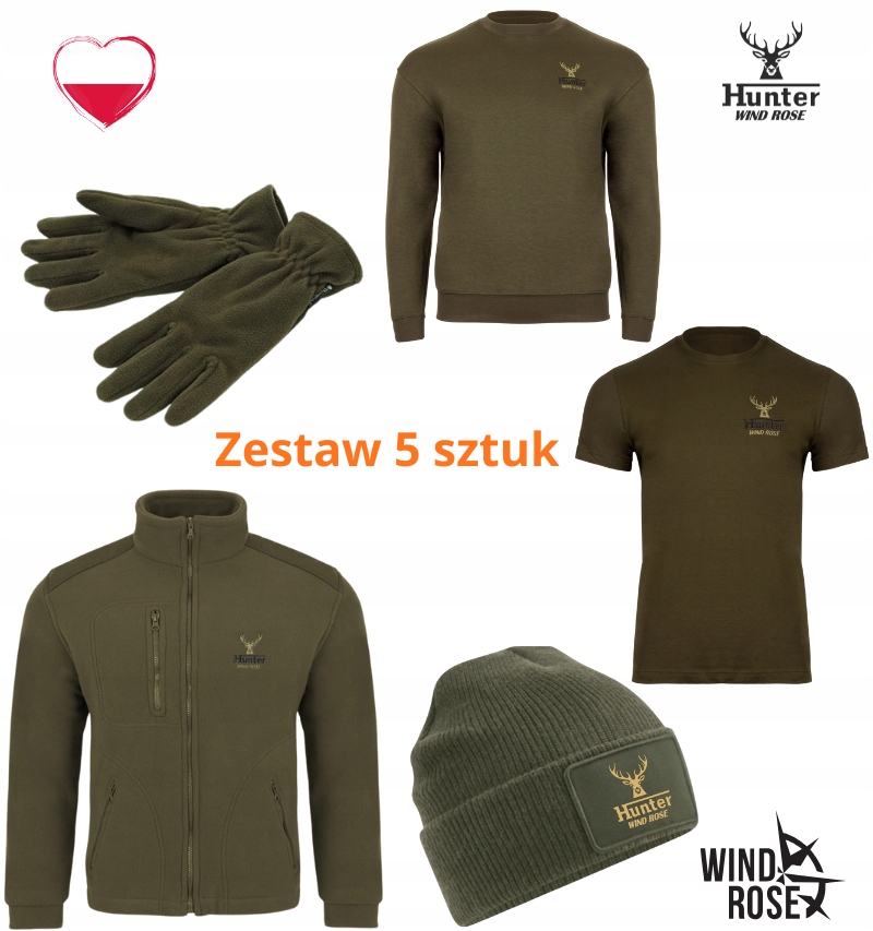 Lovecký Set Do Lesa Polar+ Mikina+ Tričko+ Čepice+ Rukavice- S