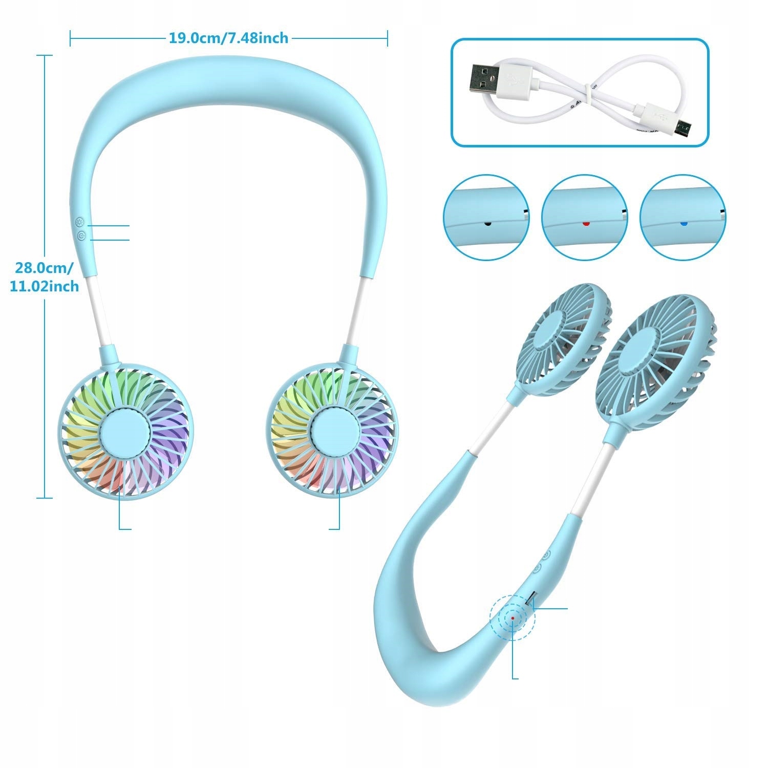 WIATRAK WIATRACZEK SPORT PRZENOŚNY WENTYLATOR USB Marka bez marki