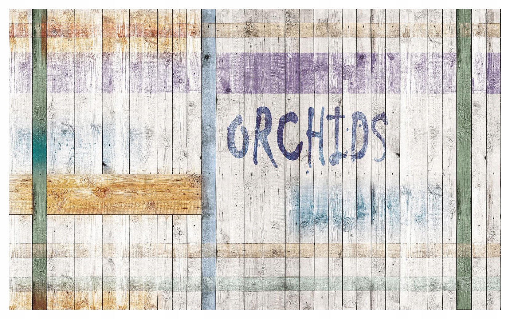 Fototapeta Orchideje na dřevě s pruhy Orchids 350x250 vertikální barvy lepidlo