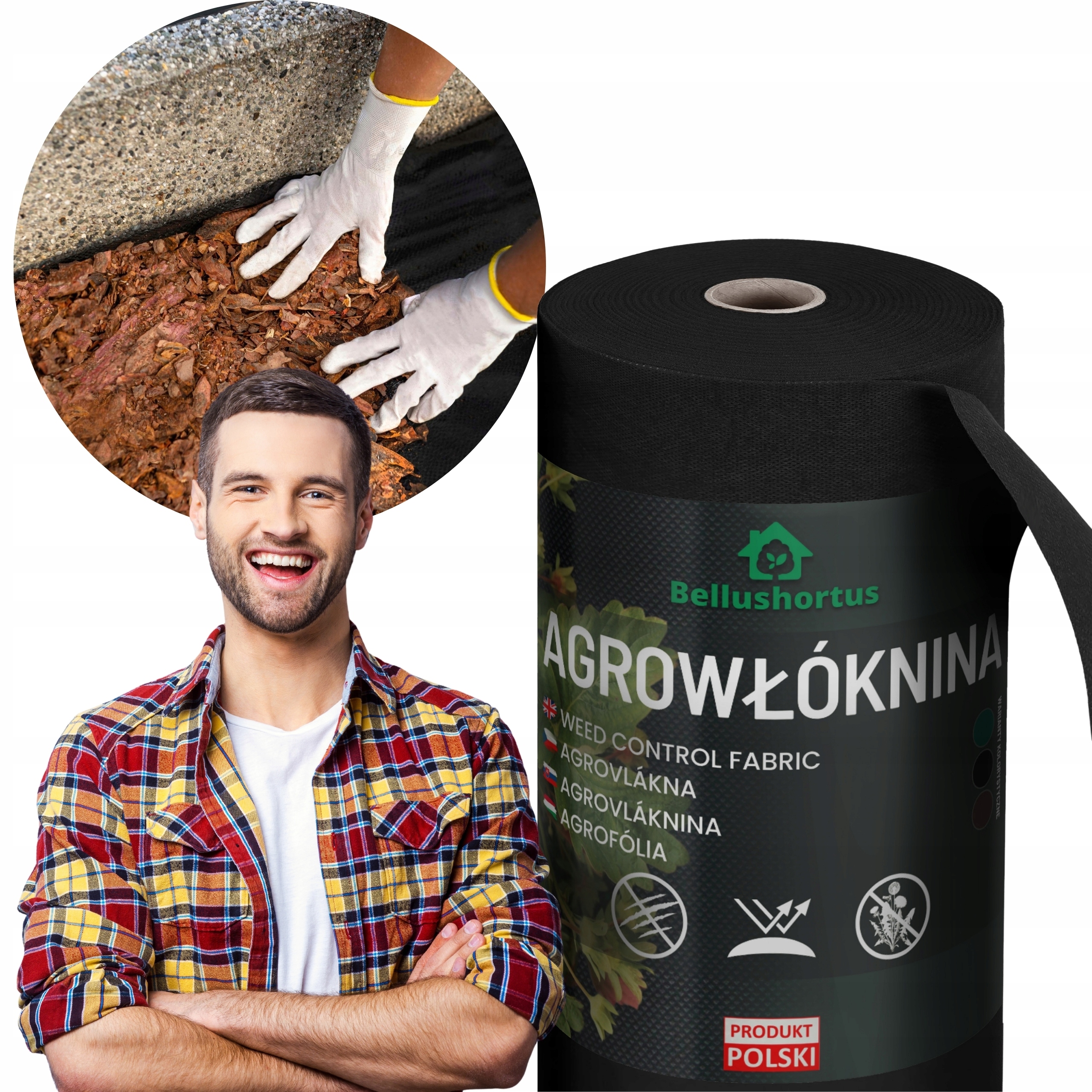 Czarna Agrowłóknina ściółkująca Na Chwasty 50G 3,2 x 50 m