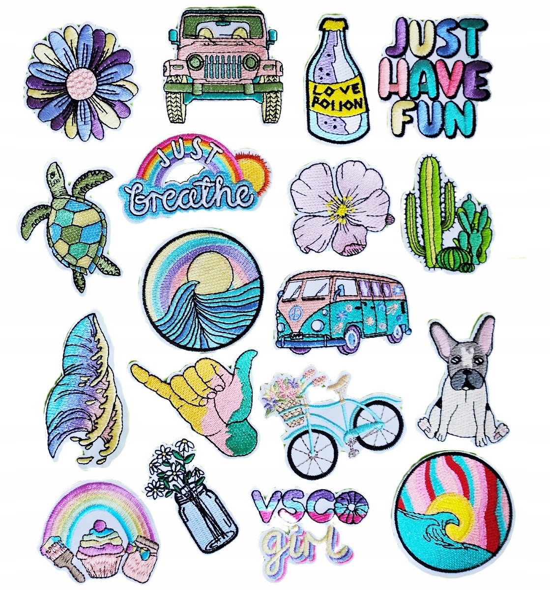 TERMO NASZYWKI NA ODZIEŻ PLECAK HAFT MIX 18 SZT