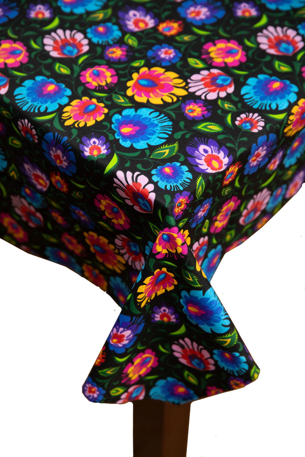 

obrus "łowicki" 160x160 cm Kwiaty Czarny