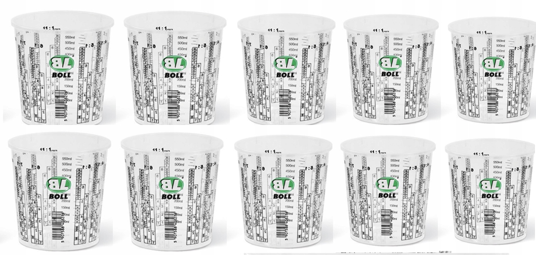 10x BOLL POJEMNIK PLASTIKOWY Z PODZIAŁKĄ 650 ML