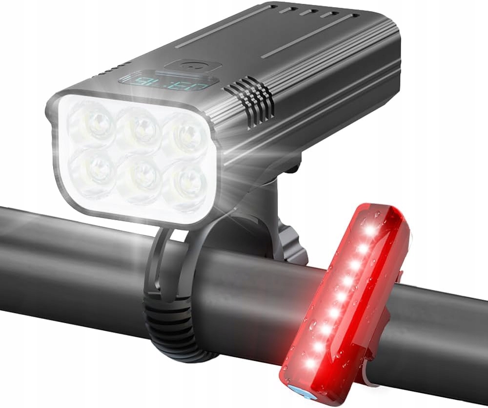 Zestaw Oświetlenia Rowerowego- 8000LM Przednia+ Tylna Led Ładowanie Usb