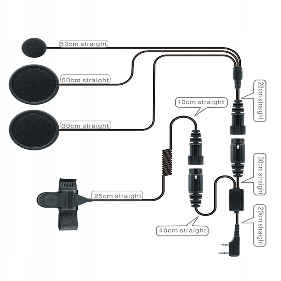 Zestaw słuchawkowy do kasku zamkniętego wtyk K Baofeng Wouxun Quansheng Tyt