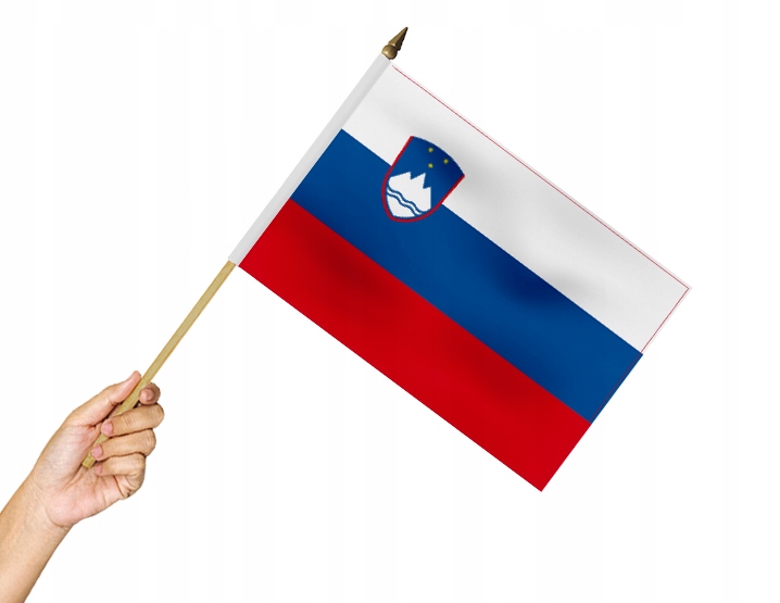 Flaga na patyku Słowenia 45x30 Słowenii Słoweńska