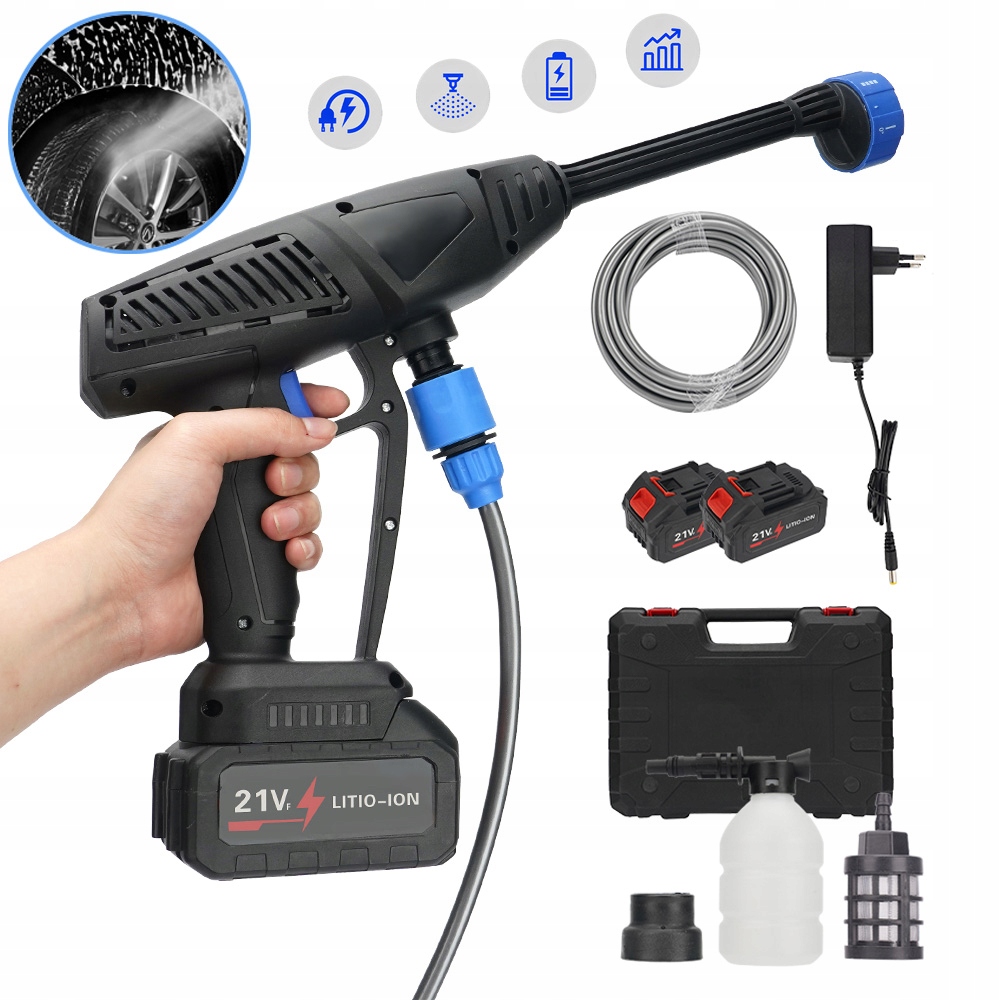 Bezdrátová Vysokotlaká Myčka, Přenosná Elektrická Pistole 21 V